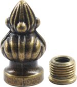 1 Pack Antique Brass Lamp Finial, Retro Cap Knob Dual-Thread Screw Lamp Shade, F... - Image 2