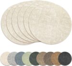 13" Round Placemats Set of 6, Reversible Faux Leather Heat Resistant Table Mats,... - Image 2