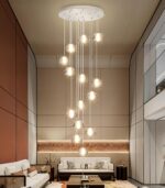 14-Light Modern Chandeliers for Entrance High Ceiling Chandelier Long Lights Fix... - Image 2