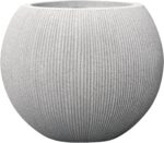 14.5"Dia Large Gray Round Plastic Planter with Drainage Hole & Plug, Textured Li... - Image 2