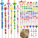 150 Pcs DIY Fairy Wand Garden Gnome Beads Stake Kits, 120 Color Large Hole Beads... - Image 2