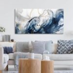 Mofutinpo Blue Abstract Wall Art Modern Canvas Art Wall Decor Artwork For Walls ... - Image 3