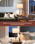 EDISHINE Mid Century Table Lamp, Bedside Lamp with Pull Chain Switch, Solid Wood... - Image 5