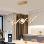 ORANOOR LED Modern Chandeliers for Dining Room, 39in Dimmable Gold Chandelier Ki... - Image 3