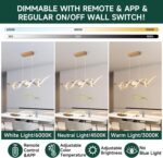 ORANOOR LED Modern Chandeliers for Dining Room, 39in Dimmable Gold Chandelier Ki... - Image 4