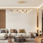 ORANOOR LED Modern Chandeliers for Dining Room, 39in Dimmable Gold Chandelier Ki... - Image 5