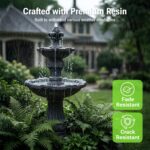 50-Inch Outdoor Water Fountain, 2-Tier Large Italian Cascading Resin Waterfall F... - Image 4