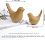 Notakia Wood Look Ceramic Birds Statues Home Decor Modern Style Decorative Ornam... - Image 3