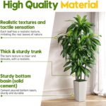 Artificial Dracaena Tree Indoor, 5FT Tall Fake Tree with White Tall Planter, Art... - Image 3