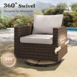 HERA'S HOUSE Wicker Patio Furniture Set with Swivel Glide Chairs, 5 Pieces Outdo... - Image 3