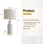 USumkky 25" Table Lamps Set of 2 - Modern Bedside Lamps for Living Room - White ... - Image 4