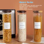 CZZGSM 3 Set Glass Pantry Storage Jars with Acacia Airtight Lid - 50oz Thicken G... - Image 3