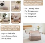 OIAHOMY Cotton Rope Basket, Rectangle Woven Baskets for Storage, Nursery Blanket... - Image 4