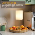 Touch Control Cordlss Table Lamp, USB-C Rechargeable Lamp with Stepless Dimming,... - Image 4