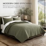 EverGrace 100% Cotton Quilt King Size, Pre-Washed Modern Grid Stitch Lightweight... - Image 4