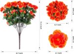 Artificial Faux Flowers Plants for Spring Outdoor Outside Decor, Fake Silk Orang... - Image 5