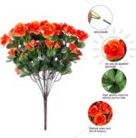Artificial Faux Flowers Plants for Spring Outdoor Outside Decor, Fake Silk Orang... - Image 6