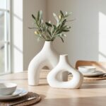 Carrot's Den Donut Vase, Set of 2 - White Large Ceramic Vase - Minimalist Nordic... - Image 6
