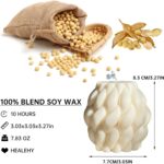 Knot Ball Candle Beautiful Handmade Pillar Scented Soy Wax, Elegant Pillar Bubbl... - Image 3