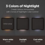 mooas Wooden Frame LED Silent Wall Clock with Remote, Backlit Nightlight, Modern... - Image 4