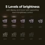mooas Wooden Frame LED Silent Wall Clock with Remote, Backlit Nightlight, Modern... - Image 6