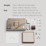mooas Wooden Frame LED Silent Wall Clock with Remote, Backlit Nightlight, Modern... - Image 7