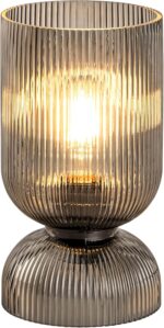 Modern Table Lamp,Glass Mid Century Lamp with Smoky Gray Glass Shade, Bedside La... - Image 3
