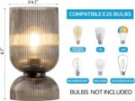 Modern Table Lamp,Glass Mid Century Lamp with Smoky Gray Glass Shade, Bedside La... - Image 7