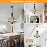 CNRATYE 20" Modern Farmhouse Crystal Chandeliers for Dining Room, 5-Light Black ... - Image 5