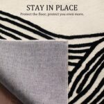 YIHOUSE 8×10 Ft Washable Rug, Black and White Abstract Area Rug for Bedroom Livi... - Image 6