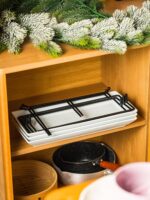 Gomakren 3 Tier Serving Trays Stand 14 Inches Serving Platters Rectangular Large... - Image 5