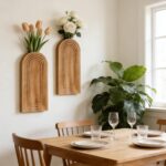 2 Pack Wooden Wall Vase Set, Boho Hanging Planter for Indoor Plants & Flowers, W... - Image 3