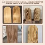 2 Pack Wooden Wall Vase Set, Boho Hanging Planter for Indoor Plants & Flowers, W... - Image 4