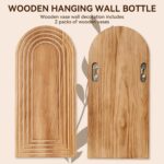 2 Pack Wooden Wall Vase Set, Boho Hanging Planter for Indoor Plants & Flowers, W... - Image 6