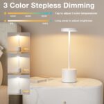 Kakanuo White Cordless Lamp Set, Rechargeable Lamp, 3 Color Temperature, LED Out... - Image 3