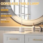 Kakanuo White Cordless Lamp Set, Rechargeable Lamp, 3 Color Temperature, LED Out... - Image 4