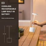 Kakanuo White Cordless Lamp Set, Rechargeable Lamp, 3 Color Temperature, LED Out... - Image 5