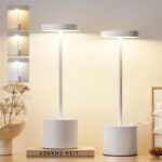 Kakanuo White Cordless Lamp Set, Rechargeable Lamp, 3 Color Temperature, LED Out... - Image 7