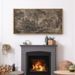 SIGNFORD Extra Large Framed Canvas Print Wall Art Vintage Forest Landscape in Se... - Image 4
