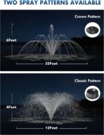 HQUA FS02 120V, 1/4HP, Large Pond Floating Fountain with FSL01 LED RGB Color-Cha... - Image 6