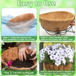 ZeeDix 2 Pack 14 Inch Hanging Baskets for Plants Outdoor, Metal Wire Round Plant... - Image 4