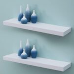 WELLAND 48 inch White Mission Floating Shelves for Wall, Bathroom and Bedroom, M... - Image 5