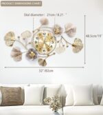 Clocks for Living Room, Large Wall Clock, 3D Silent Wall Clock, Retro Metal Gink... - Image 3