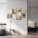9Pcs Vintage Neutral Gallery Wall Art Set Rustic Landscape Floral Canvas Prints ... - Image 5