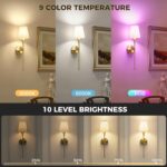 DORESshop Battery Operated Wall Sconce Set of 2, Wireless Wall Light Easy to Ins... - Image 7