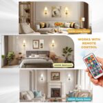 DORESshop Battery Operated Wall Sconce Set of 2, Wireless Wall Light Easy to Ins... - Image 8