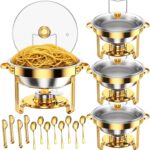 8 Pack Chafing Dishes Set with Serving Utensils and 1 Set Drink Dispener with St... - Image 3