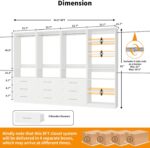 Closet System with 4 Sets, 8FT-21FT Closet Organizer Systems with 9 Wooden Drawe... - Image 3