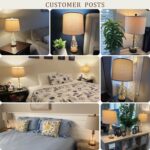 OYEARS Bedside Table Lamps Set of 2 with USB, Modern Bedside Lamps Retro Farmhou... - Image 4