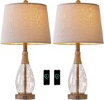 OYEARS Bedside Table Lamps Set of 2 with USB, Modern Bedside Lamps Retro Farmhou... - Image 5